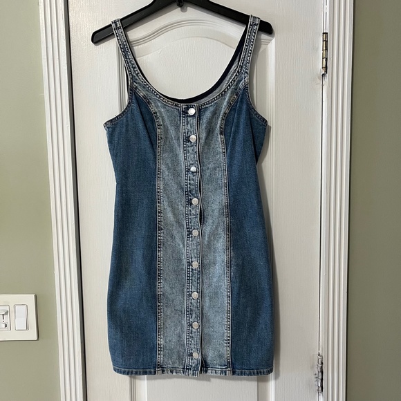 Hollister Two-Tone Denim Mini Dress/Size Medium - Picture 3 of 10
